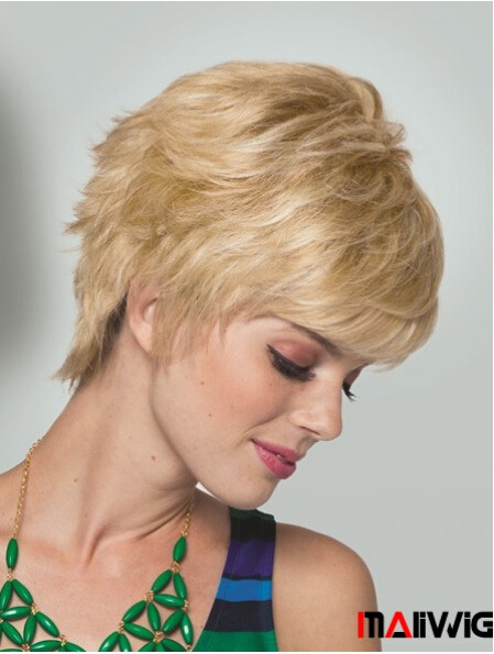 Boycuts Short Straight Blonde 5 inch Convenient Monofilament Wigs