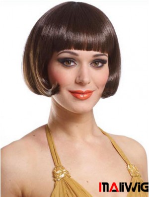 Copper Bob Wig With Capless Straight Style Short Length