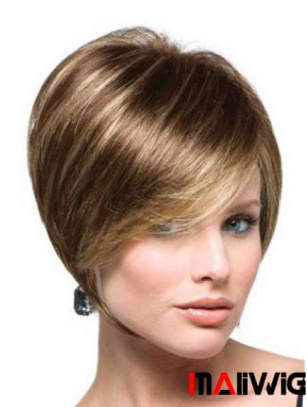 Capless Short Straight Brown Incredible Bob Wigs