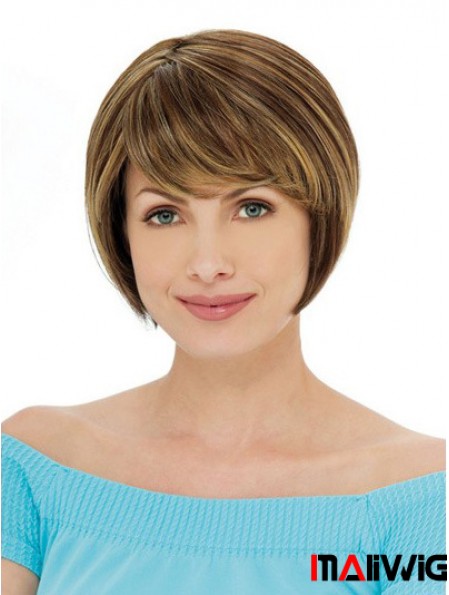 Capless Short Straight Auburn Ideal Bob Wigs