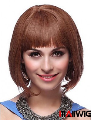 Capless Chin Length Straight Auburn Exquisite Bob Wigs