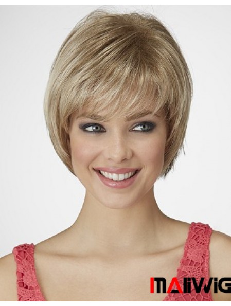 Straight Chin Length Blonde 9 inch Capless Beautiful Bob Wigs