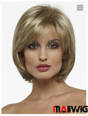 Capless Chin Length Straight Blonde Fashion Bob Wigs
