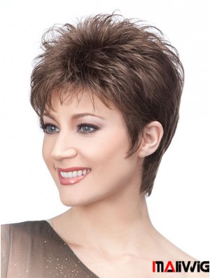 Beautiful Browns Wigs With Capless Cropped Length Straight Style