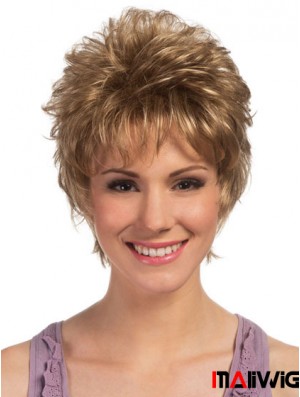 Boycuts Cropped Blonde Curly High Quality Petite Wigs
