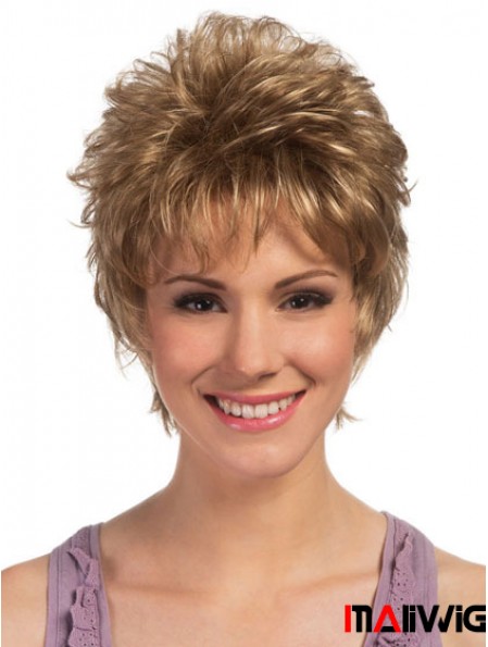 Boycuts Cropped Blonde Curly High Quality Petite Wigs