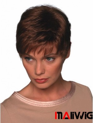 Boycuts Straight Auburn Capless Soft Short Wigs