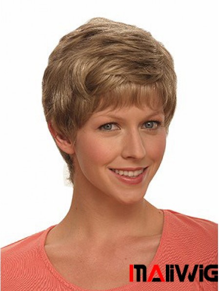 Boycuts Wavy Brown Capless Incredible Short Wigs