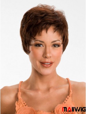 Boycuts Straight Auburn Capless Comfortable Short Wigs