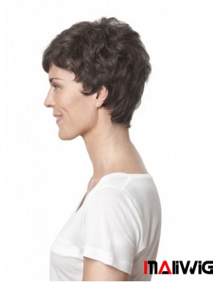 8 inch Ideal Curly Layered Brown Short Wigs