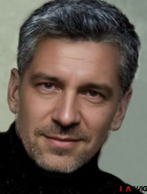 Grey 6 inch Capless Grey Short Remy Human Hair Straight Mens Wigs Grey 6 inch Capless Grey Short Remy Human Hair Straight Mens Wigs