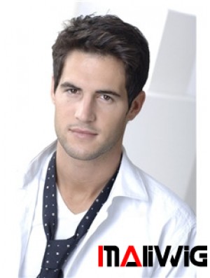 100% Hand Tied Remy Human Brown Short Wigs For Men London