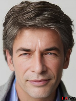 Brown Lace Front Straight Short Mens Full Cap Wigs