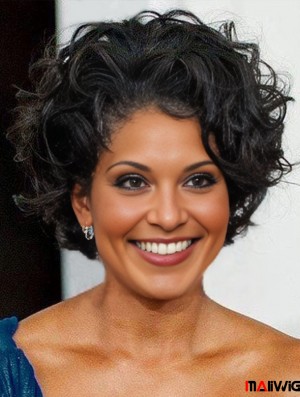 Lace Front Boycuts Short Curly 8 inch Black Sassy Wigs Lace Front Boycuts Short Curly 8 inch Black Sassy Wigs