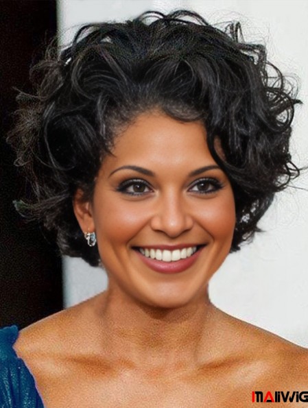 Lace Front Boycuts Short Curly 8 inch Black Sassy Wigs Lace Front Boycuts Short Curly 8 inch Black Sassy Wigs