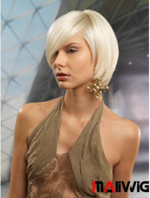 Monofilament Bobs Short Straight 10 inch Platinum Blonde Cheapest Fashion Wigs