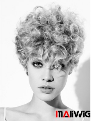 Capless Grey Short Curly 8 inch High Quality Fashion Wigs
