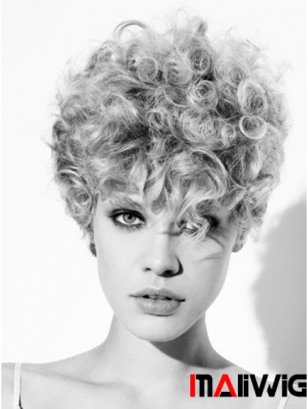 Capless Grey Short Curly 8 inch High Quality Fashion Wigs