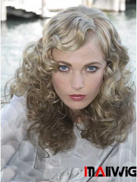 Lace Front Grey Shoulder Length Curly 16 inch Durable Fashion Wigs