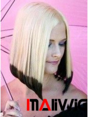 14 inch Ombre/2 Tone Chin Length Bobs Straight Good Lace Wigs
