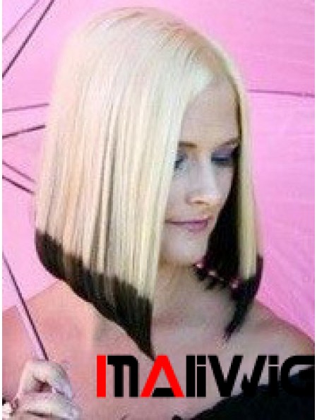 14 inch Ombre/2 Tone Chin Length Bobs Straight Good Lace Wigs
