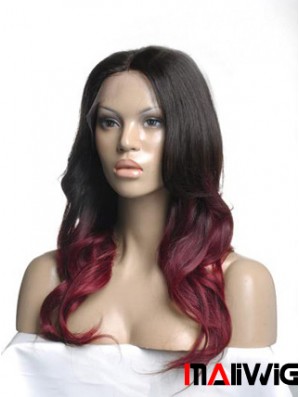 Long Ombre/2 Tone Wavy Without Bangs Good African American Wigs