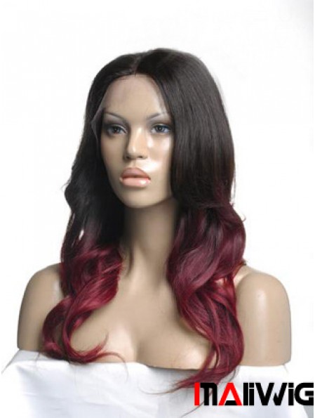 Long Ombre/2 Tone Wavy Without Bangs Good African American Wigs