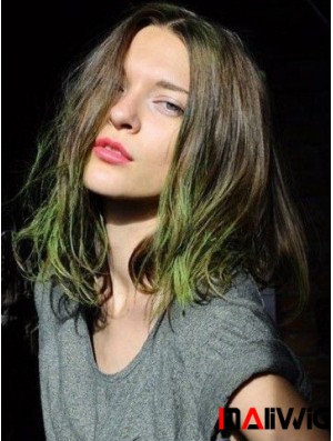 Cheapest Ombre/2 Tone Long Wavy Without Bangs 16 inch Human Lace Wigs