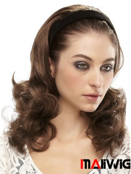 Long Wavy Brown Amazing Synthetic Half Wigs