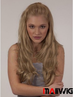 Long Wavy Blonde Suitable Synthetic Half Wigs