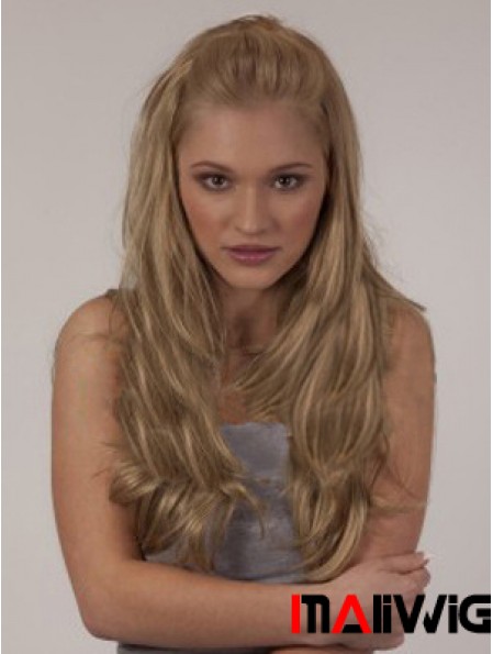 Long Wavy Blonde Suitable Synthetic Half Wigs