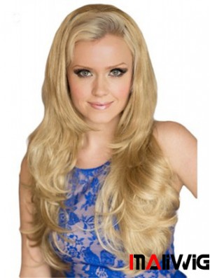 Long Wavy Blonde Exquisite Synthetic Half Wigs