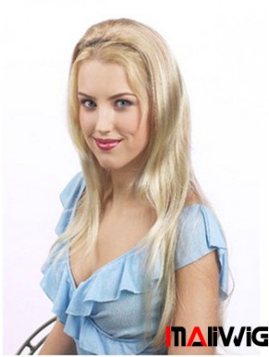 Suitable Blonde Synthetic Straight Hair Falls
