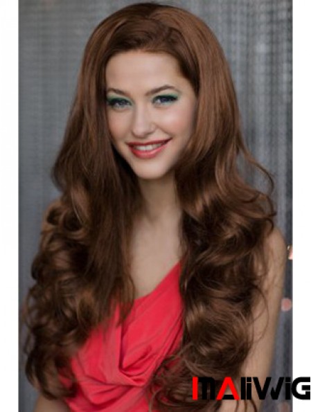 Long Wavy Auburn Soft Synthetic Half Wigs