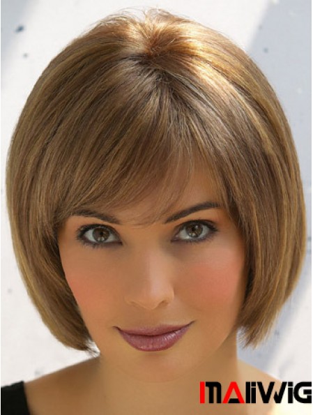 Trendy Brown Remy Human Hair Straight Hair Wigs Online