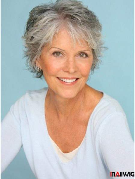 Affordable Short Grey Human Hair Wigs for Short Hair