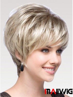 Capless Straight Layered Short 8 inch Modern Human Hair Wigs