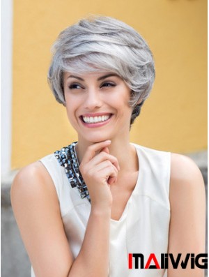 Wavy Lace Front 8 inch Top Short Grey Wigs