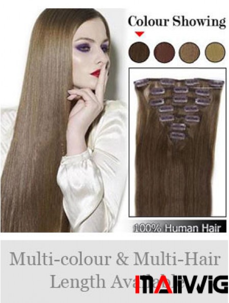 Best Brown Straight Remy Human Hair Clip In Hair Extensions