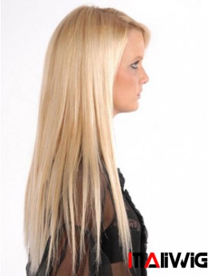 Popular Blonde Straight Remy Human Hair Clip In Hair Extensions