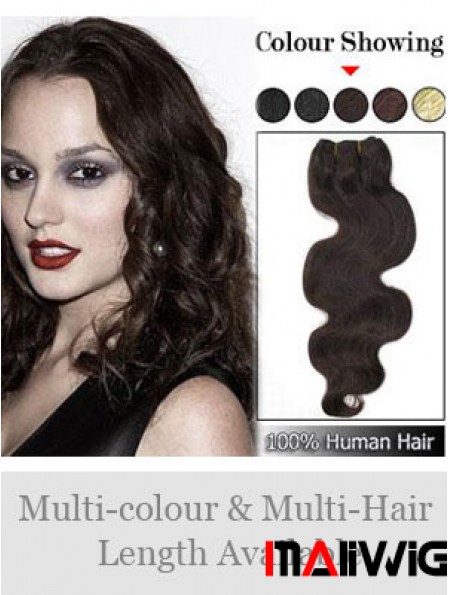 Wavy Remy Human Hair Brown Sassy Weft Extensions
