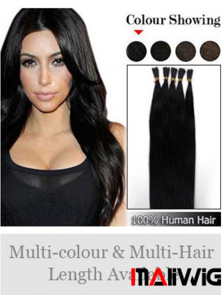 Black Straight Stick/I Tip Hair Extensions