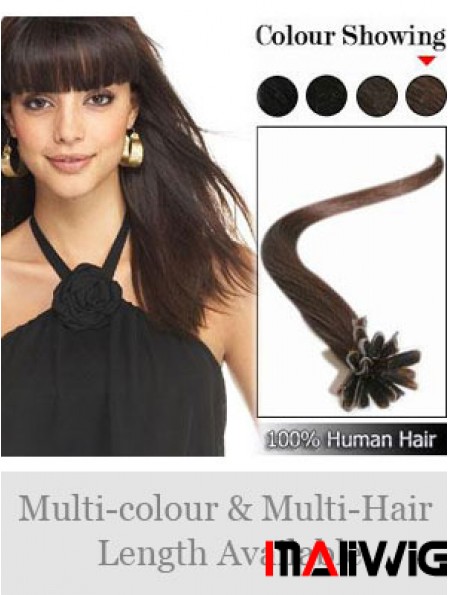 Brown Straight High Quality Nail/U Tip Hair Extensions