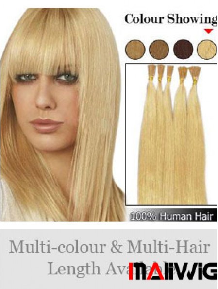 Blonde Straight Stick/I Tip Hair Extensions