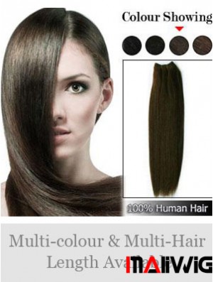 Straight Remy Human Hair Brown Soft Weft Extensions