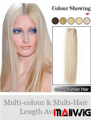 Straight Remy Human Hair Blonde Exquisite Weft Extensions