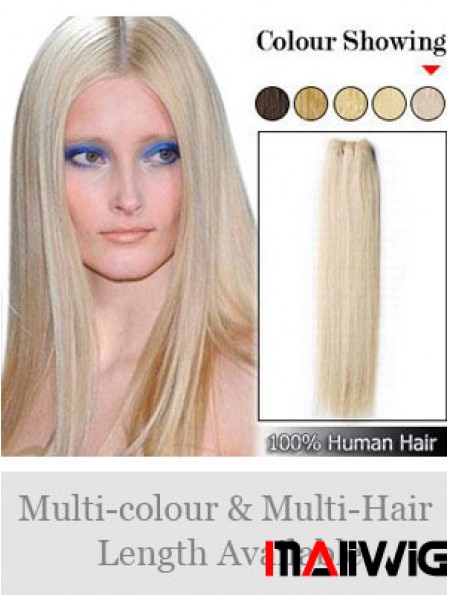 Straight Remy Human Hair Blonde Exquisite Weft Extensions