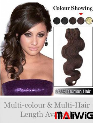 Wavy Remy Human Hair Auburn Ideal Weft Extensions