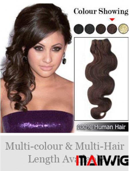 Wavy Remy Human Hair Auburn Ideal Weft Extensions