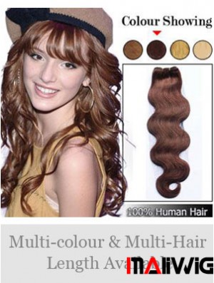 Wavy Remy Human Hair Auburn Cheap Weft Extensions